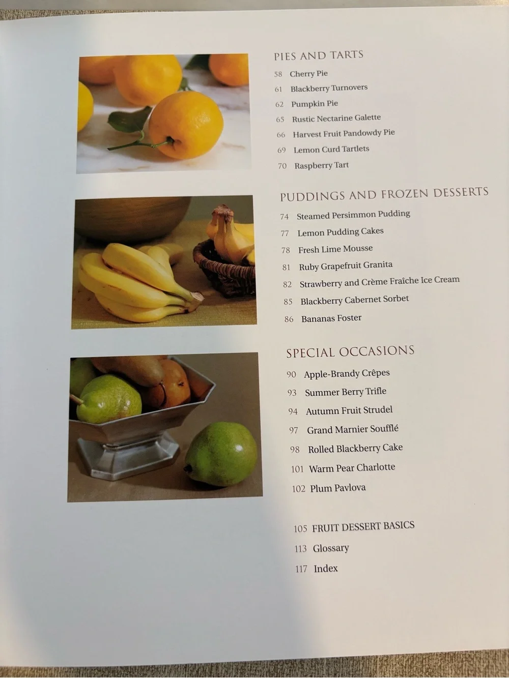 Williams-Sonoma Fruit Dessert Cookbook - Brown & Gold Cover